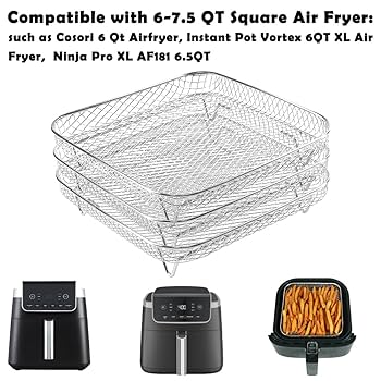 Amazon.com: BYKITCHEN 8 inch Square Air Fryer Rack, 3pcs
